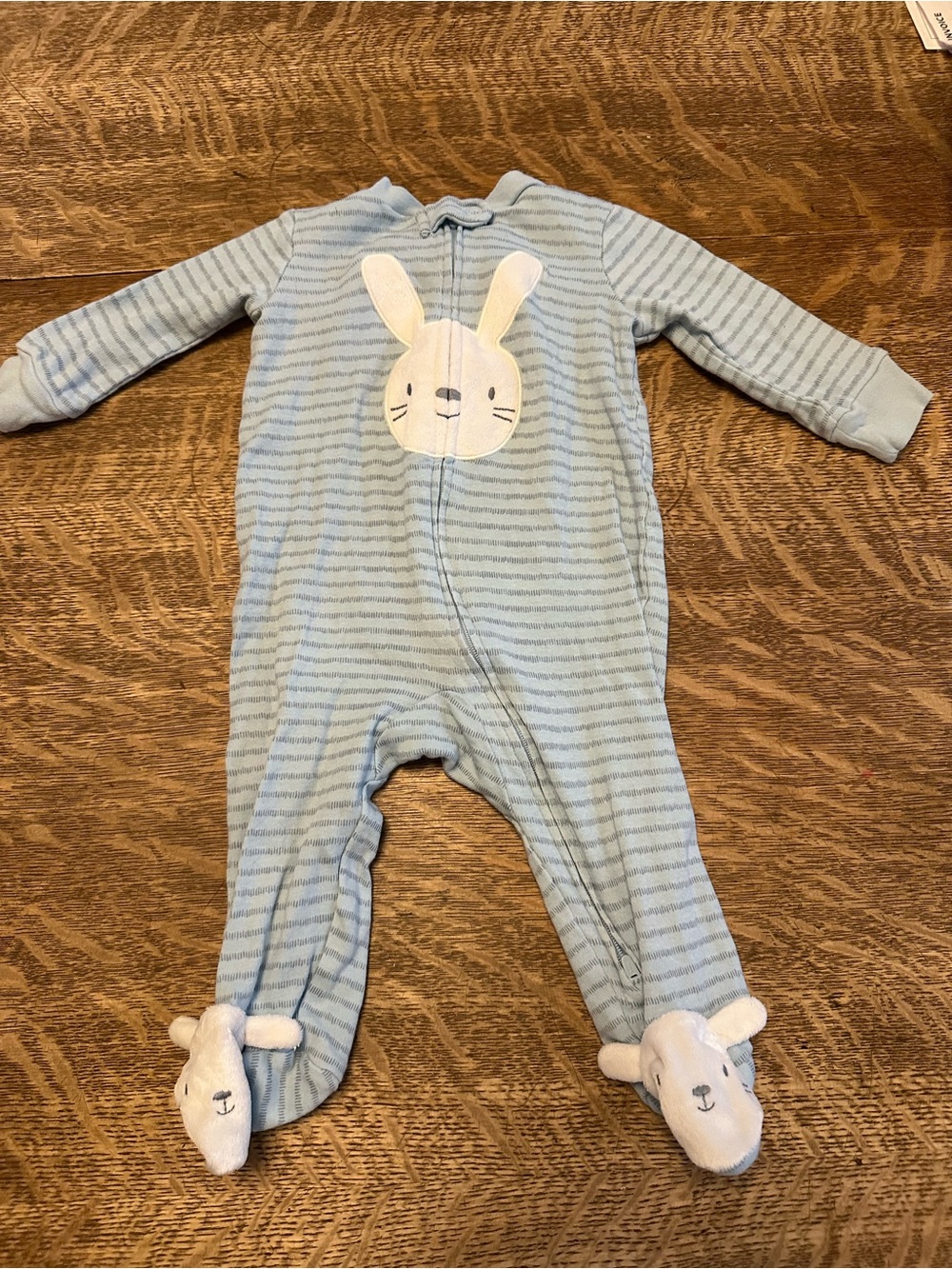 Carter’s Blue Striped Bunny Footed One-Piece